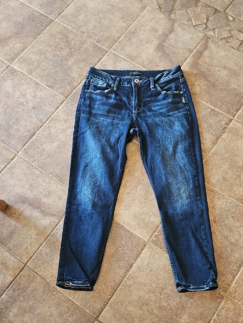 Silver Jeans Dark Blue Skinny Crop Women's Jeans